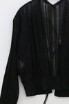 OUDE WAAG striped strip knitted cardigan OW-23SS-KT08 black